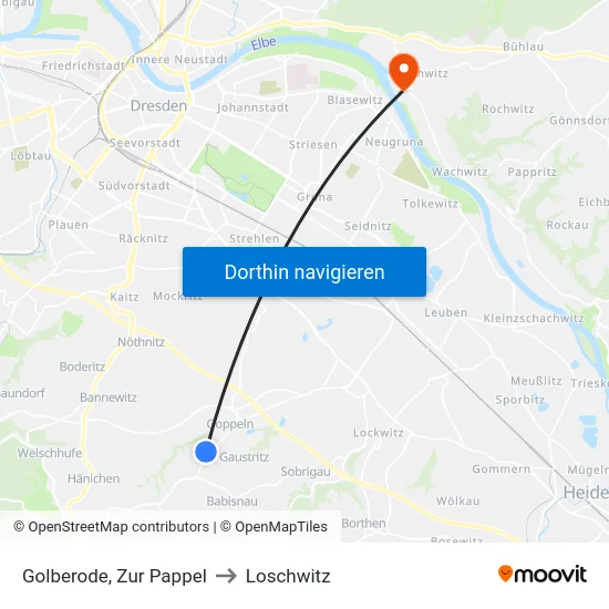 Golberode, Zur Pappel to Loschwitz map