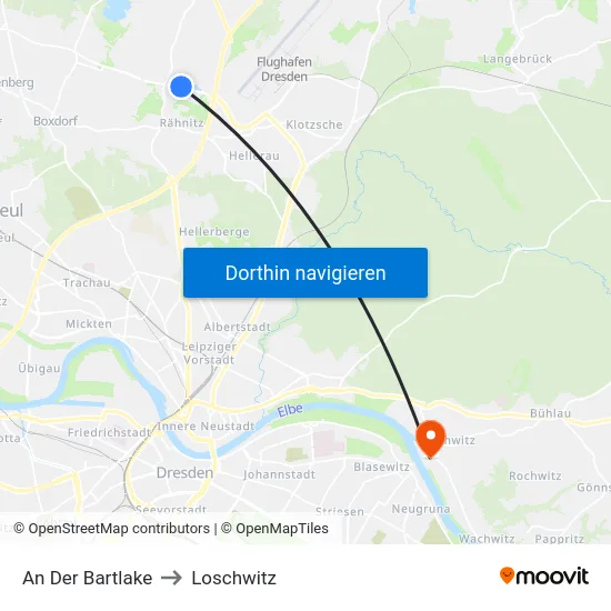An Der Bartlake to Loschwitz map