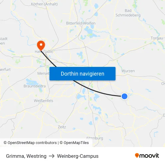 Grimma, Westring to Weinberg-Campus map