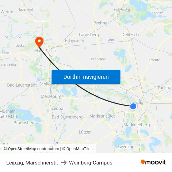 Leipzig, Marschnerstr. to Weinberg-Campus map