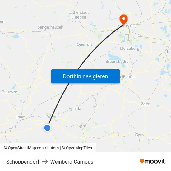 Schoppendorf to Weinberg-Campus map