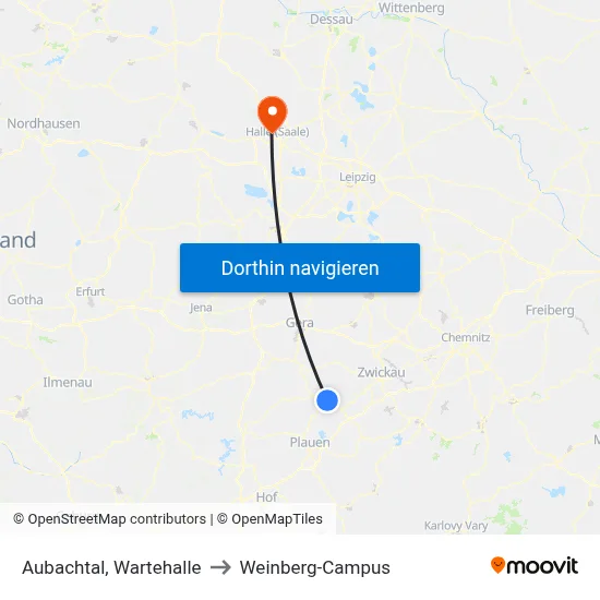 Aubachtal, Wartehalle to Weinberg-Campus map
