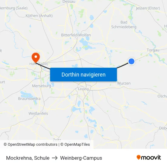 Mockrehna, Schule to Weinberg-Campus map
