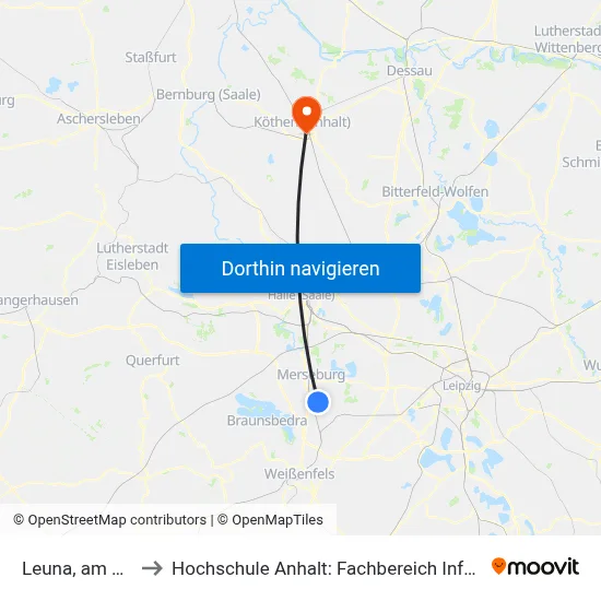Leuna, am Haupttor to Hochschule Anhalt: Fachbereich Informatik & Sprachen map