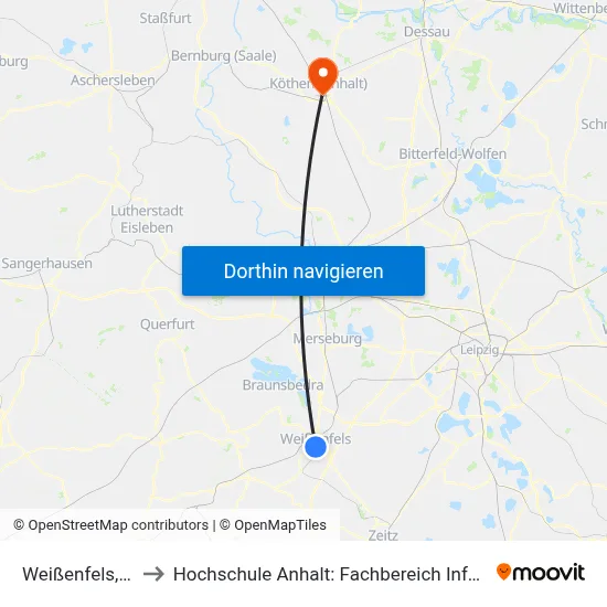 Weißenfels, Saalstr. to Hochschule Anhalt: Fachbereich Informatik & Sprachen map