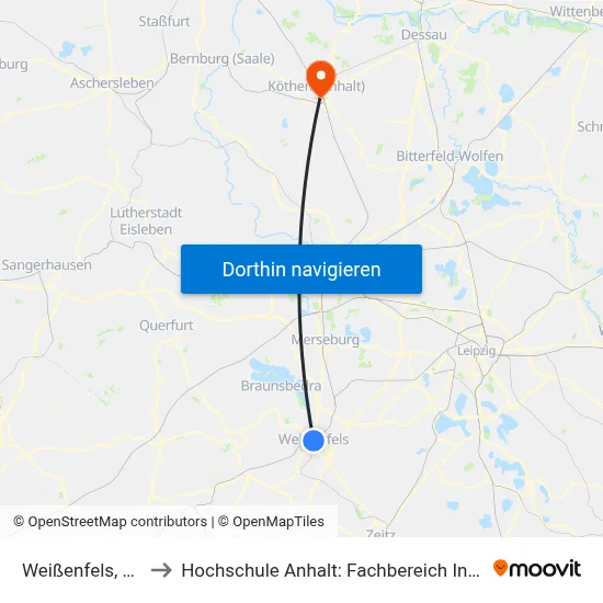 Weißenfels, Körnerstr. to Hochschule Anhalt: Fachbereich Informatik & Sprachen map