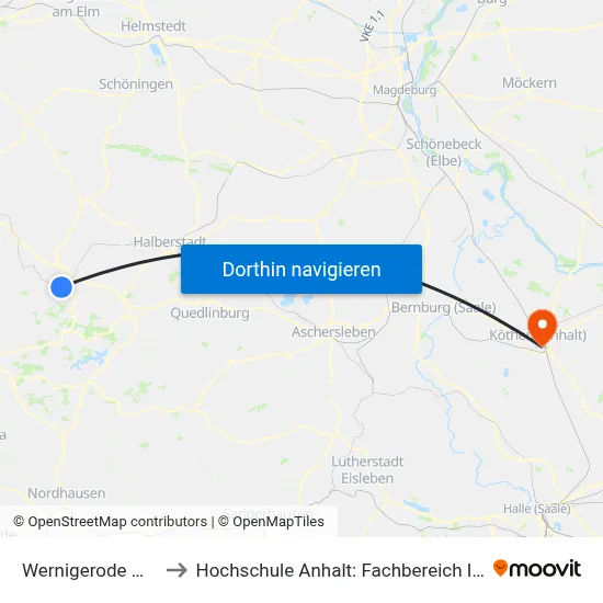 Wernigerode Wd_Wdt 004 to Hochschule Anhalt: Fachbereich Informatik & Sprachen map