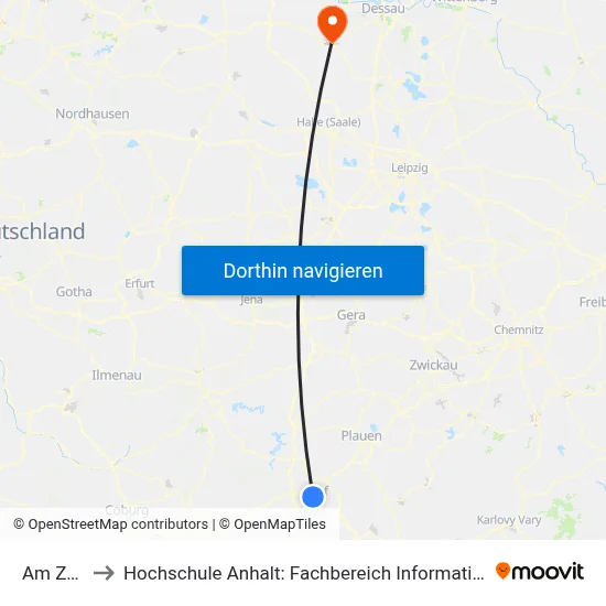 Am Zelch to Hochschule Anhalt: Fachbereich Informatik & Sprachen map