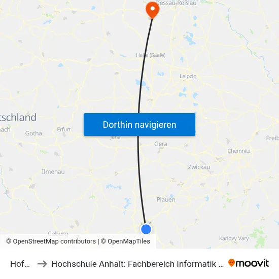 Hofbad to Hochschule Anhalt: Fachbereich Informatik & Sprachen map