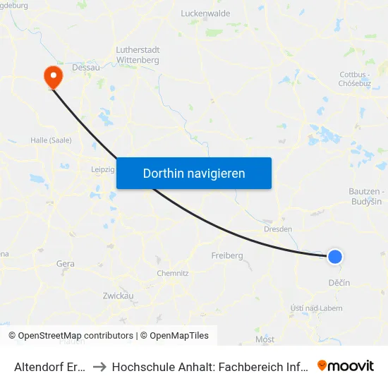 Altendorf Erbgericht to Hochschule Anhalt: Fachbereich Informatik & Sprachen map