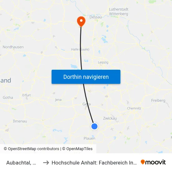 Aubachtal, Wartehalle to Hochschule Anhalt: Fachbereich Informatik & Sprachen map