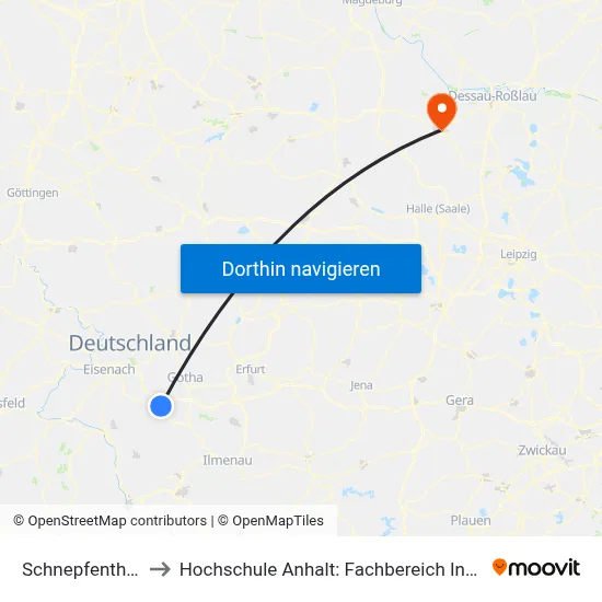 Schnepfenthal, Tanne to Hochschule Anhalt: Fachbereich Informatik & Sprachen map
