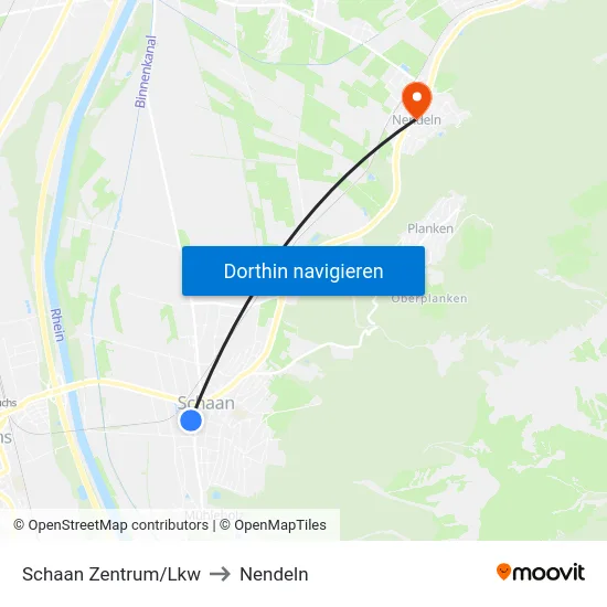 Schaan Zentrum/Lkw to Nendeln map