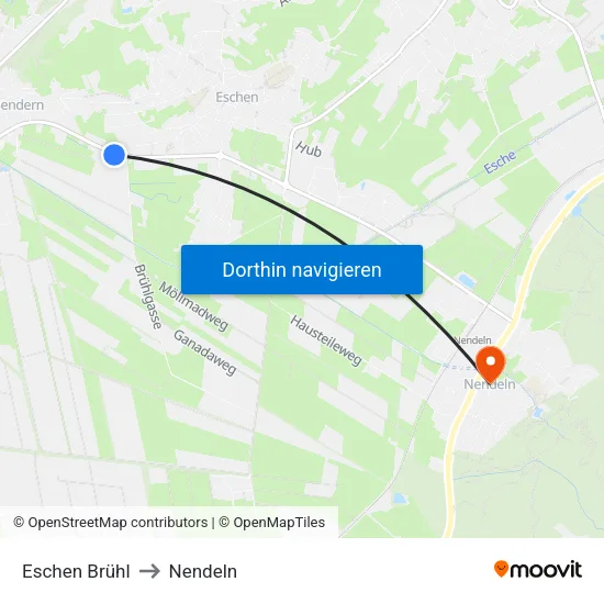 Eschen Brühl to Nendeln map