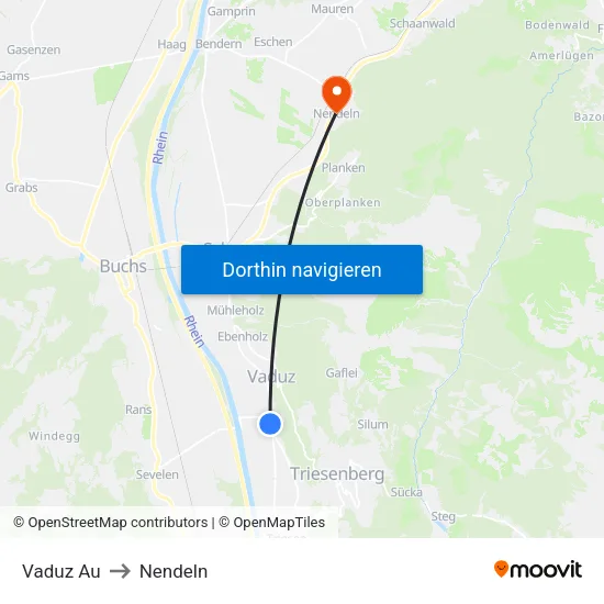 Vaduz Au to Nendeln map