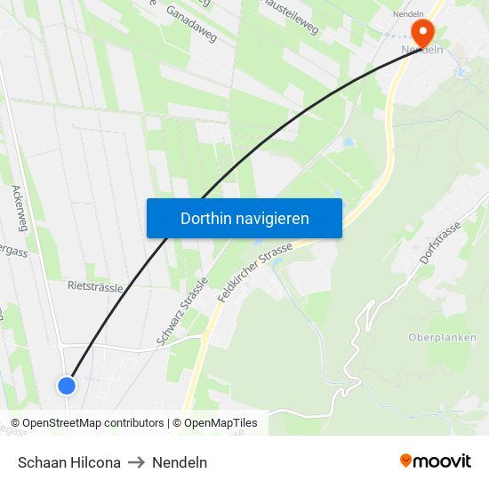 Schaan Hilcona to Nendeln map