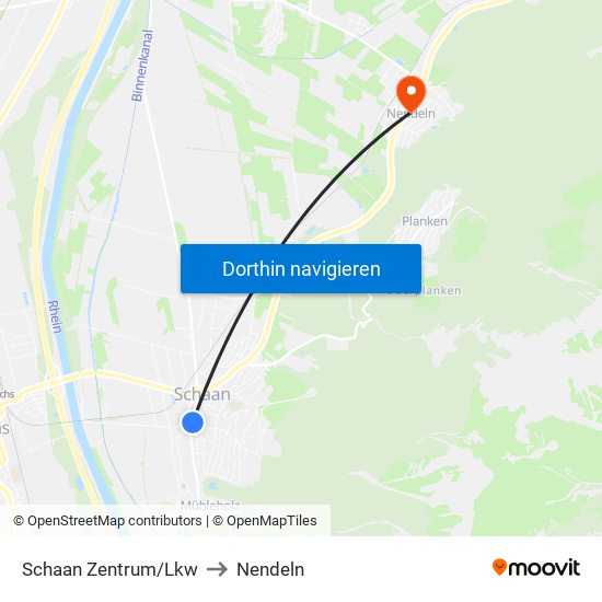 Schaan Zentrum/Lkw to Nendeln map