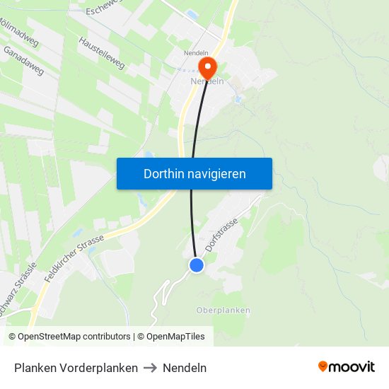 Planken Vorderplanken to Nendeln map