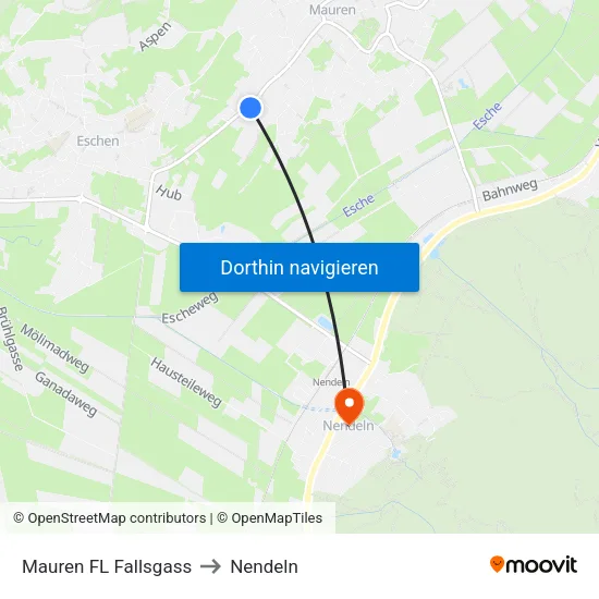 Mauren FL Fallsgass to Nendeln map