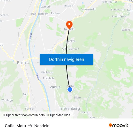 Gaflei Matu to Nendeln map