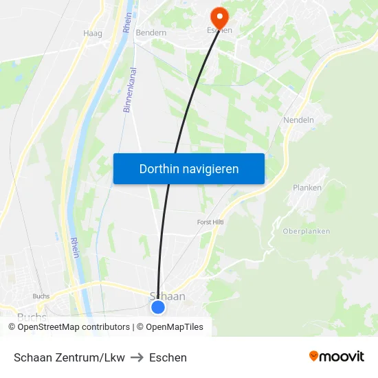 Schaan Zentrum/Lkw to Eschen map