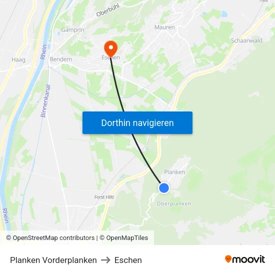 Planken Vorderplanken to Eschen map