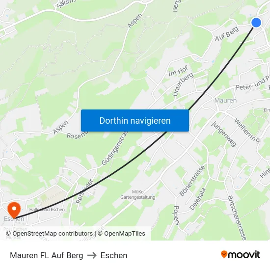 Mauren FL Auf Berg to Eschen map