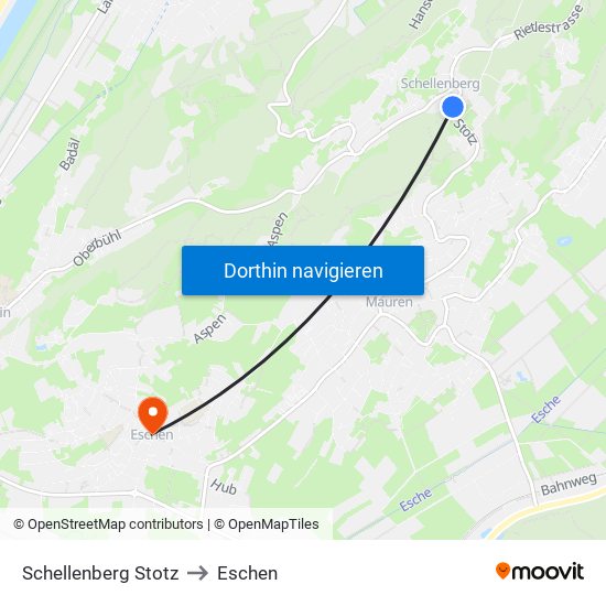 Schellenberg Stotz to Eschen map