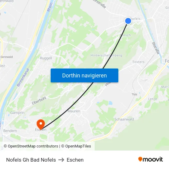 Nofels Gh Bad Nofels to Eschen map