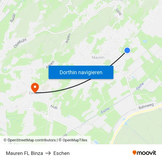 Mauren FL Binza to Eschen map