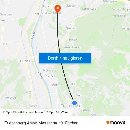 Triesenberg Abzw. Masescha to Eschen map