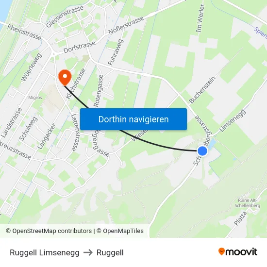 Ruggell Limsenegg to Ruggell map