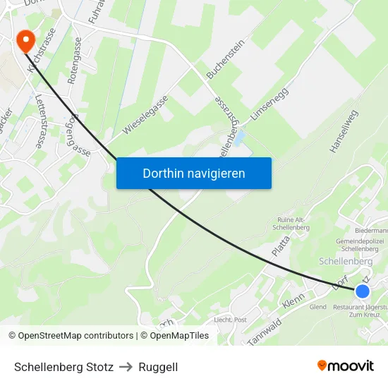 Schellenberg Stotz to Ruggell map