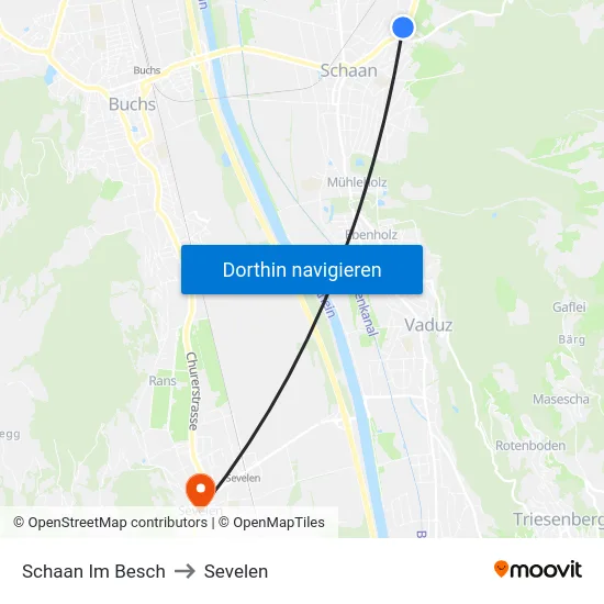 Schaan Im Besch to Sevelen map