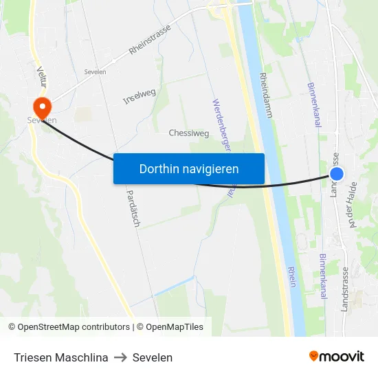 Triesen Maschlina to Sevelen map