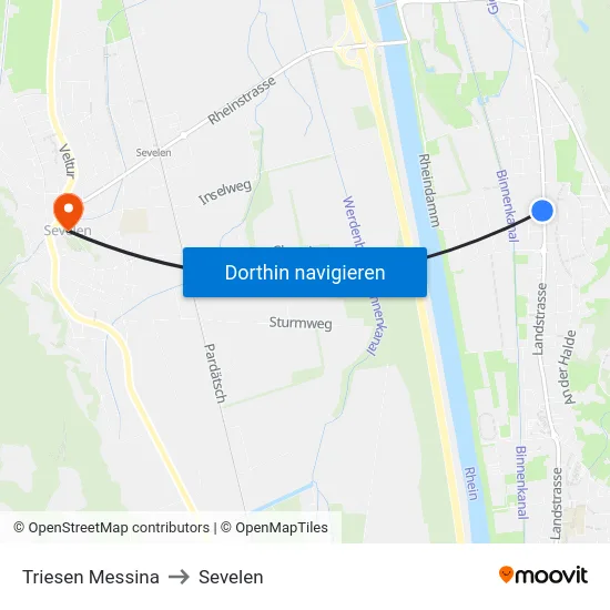 Triesen Messina to Sevelen map