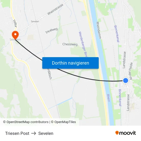 Triesen Post to Sevelen map