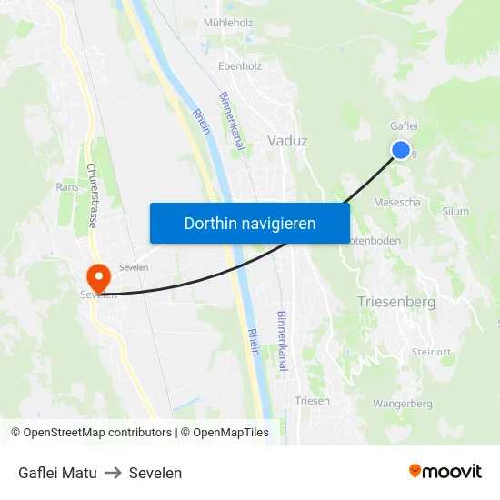 Gaflei Matu to Sevelen map