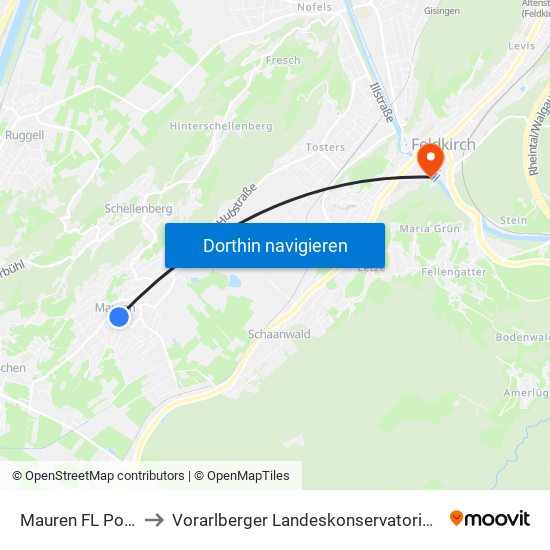 Mauren FL Post to Vorarlberger Landeskonservatorium map