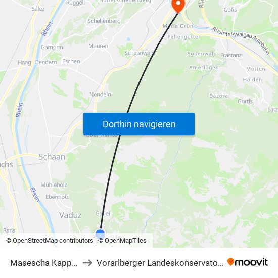 Masescha Kappelle to Vorarlberger Landeskonservatorium map