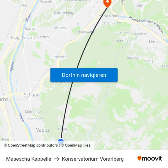 Masescha Kappelle to Konservatorium Vorarlberg map