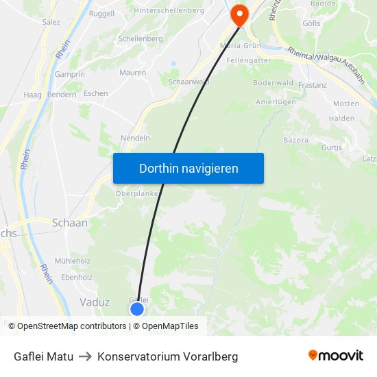 Gaflei Matu to Konservatorium Vorarlberg map