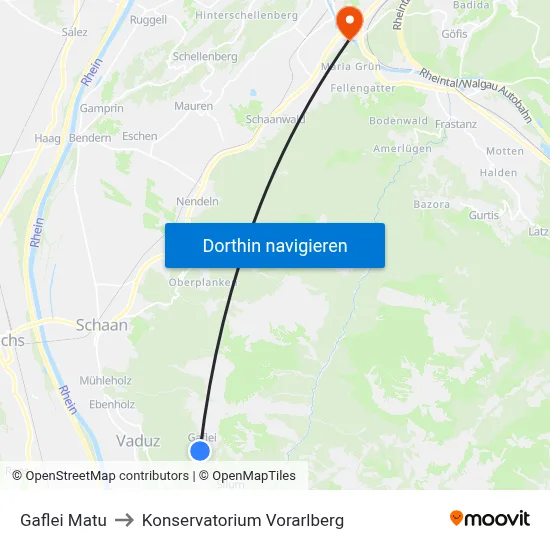 Gaflei Matu to Konservatorium Vorarlberg map
