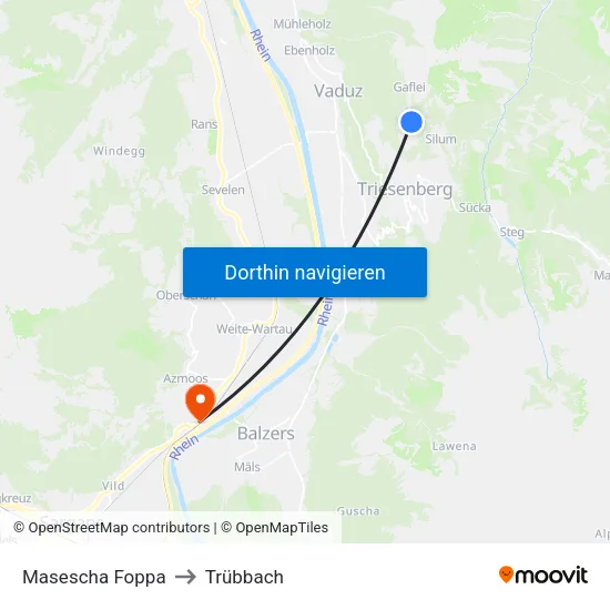 Masescha Foppa to Trübbach map