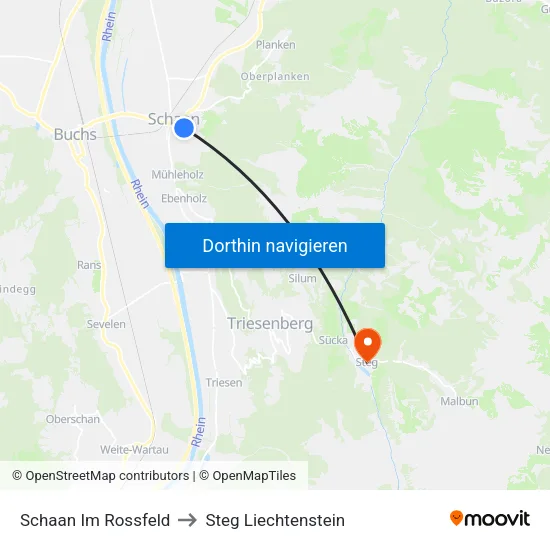 Schaan Im Rossfeld to Steg Liechtenstein map