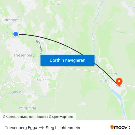Triesenberg Egga to Steg Liechtenstein map