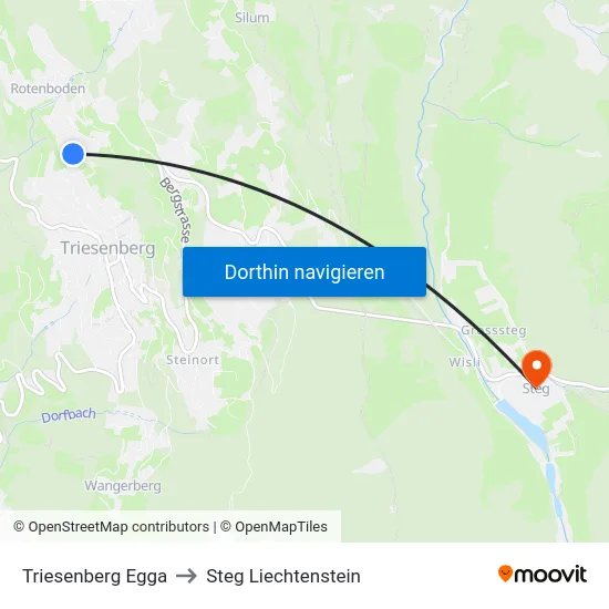 Triesenberg Egga to Steg Liechtenstein map