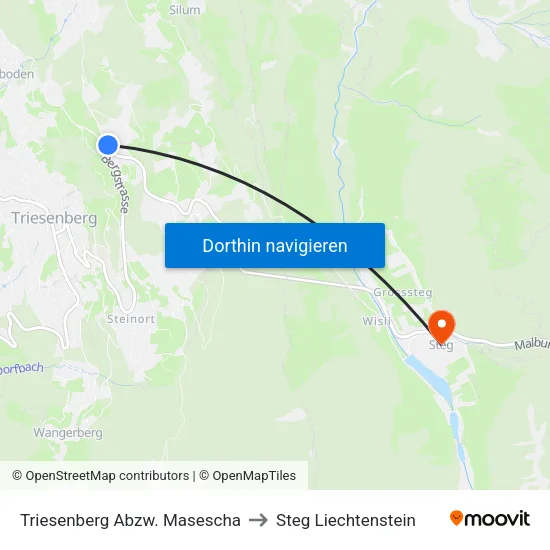 Triesenberg Abzw. Masescha to Steg Liechtenstein map