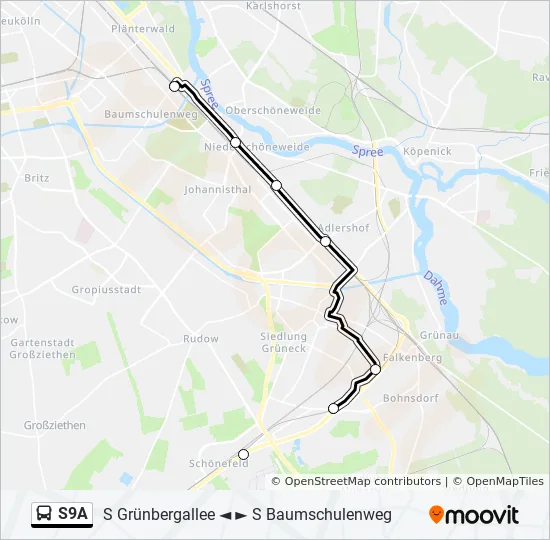 S9A Bus Line Map