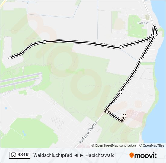 334R bus Line Map